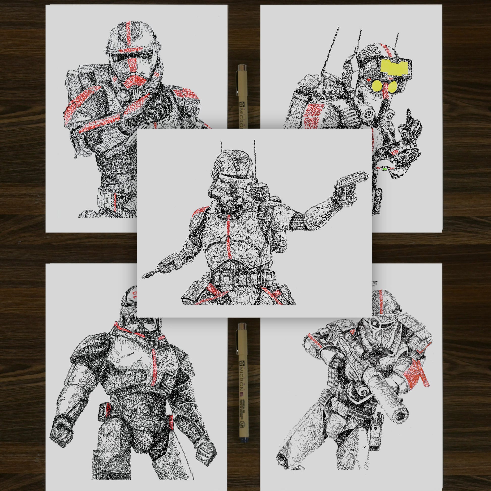 Clone Force Word Art Portrait Prints + FREE 99 Print