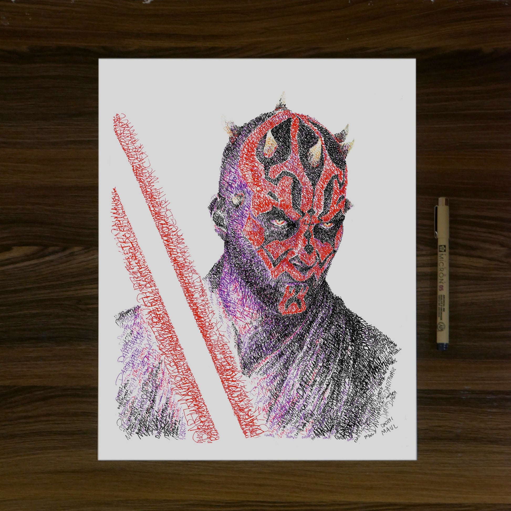 The Phantom Word Art Portrait Print