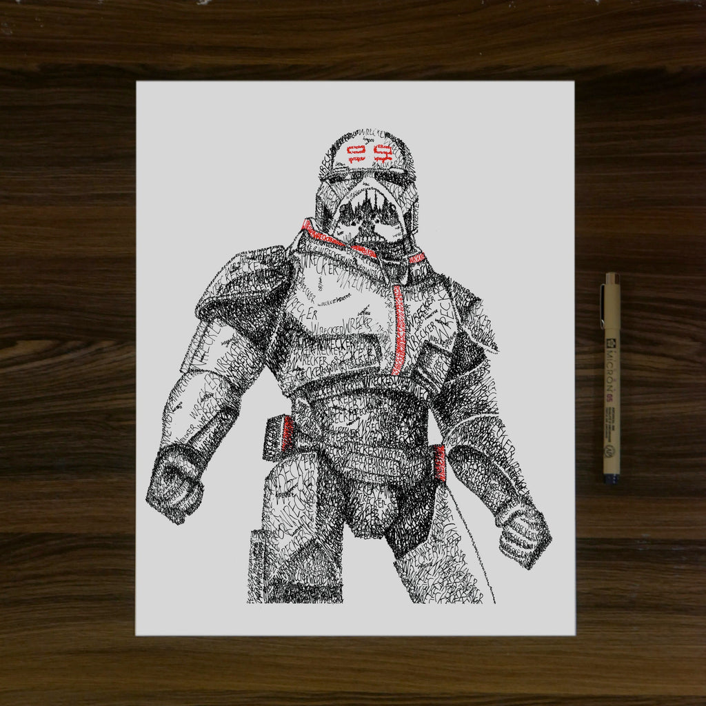 Clone Force Word Art Portrait Prints + FREE 99 Print