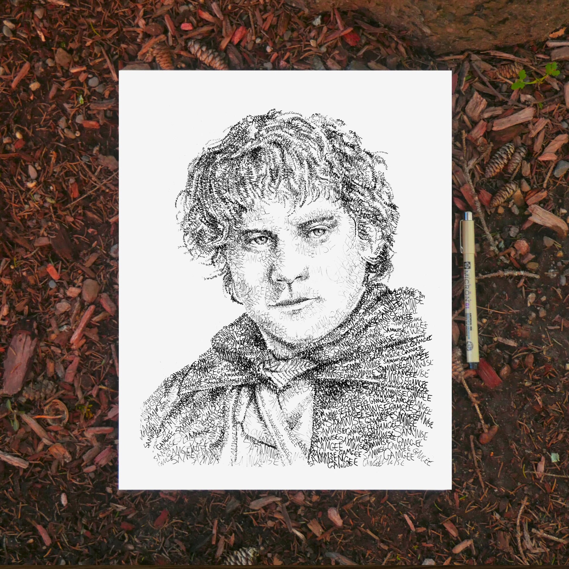 Sam Word Art Portrait Print