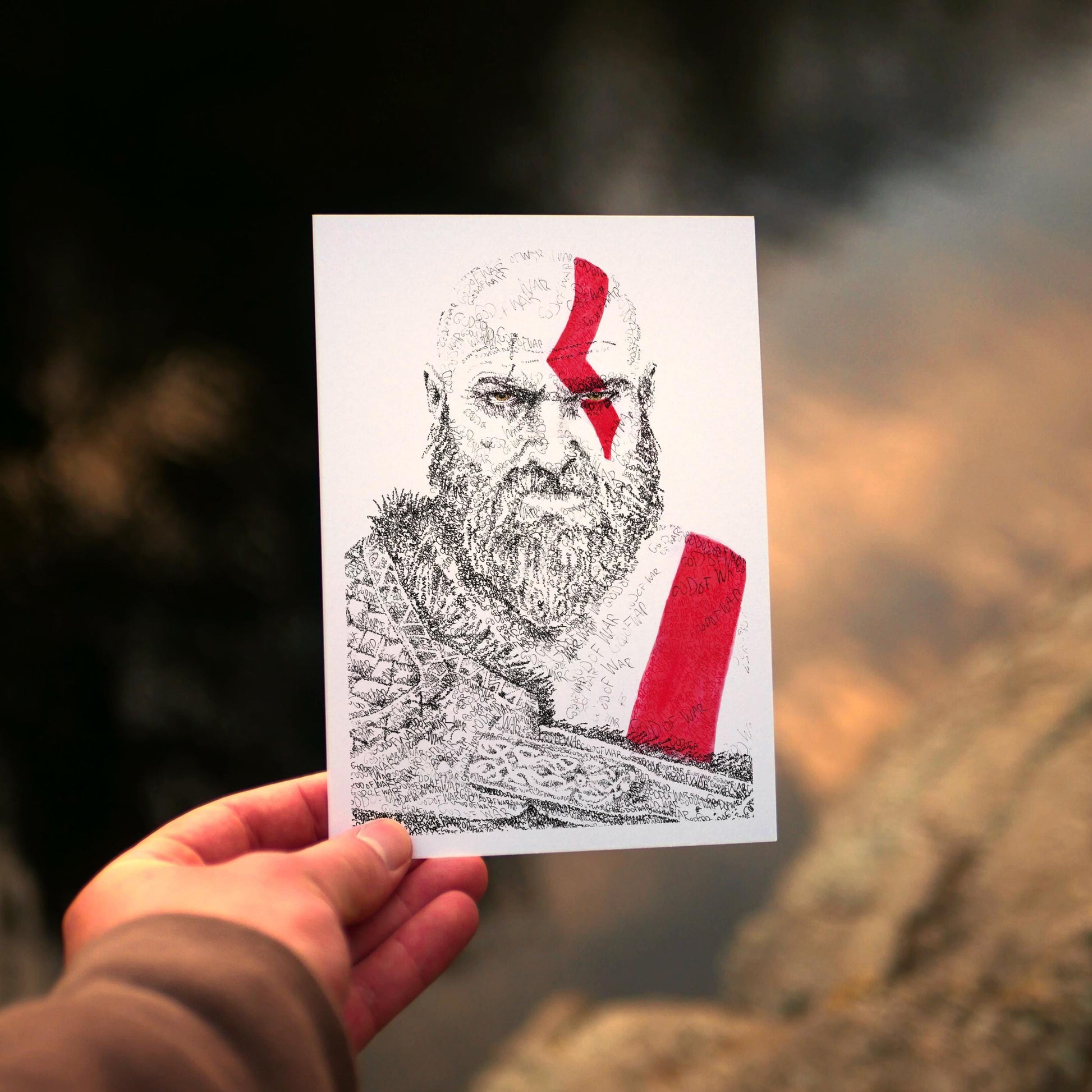 Kratos Word Art Portrait Print