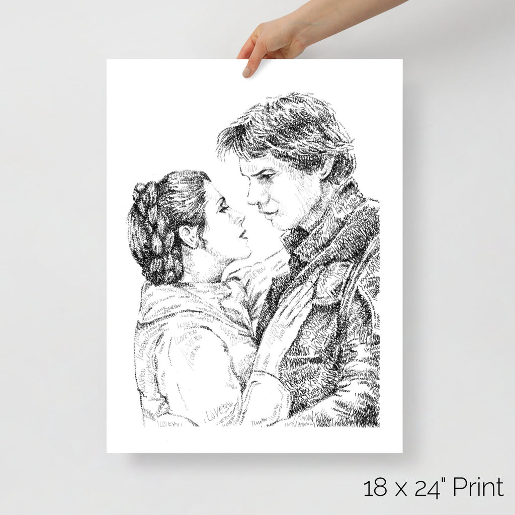 The Princess and Smuggler Word Art Portrait Print