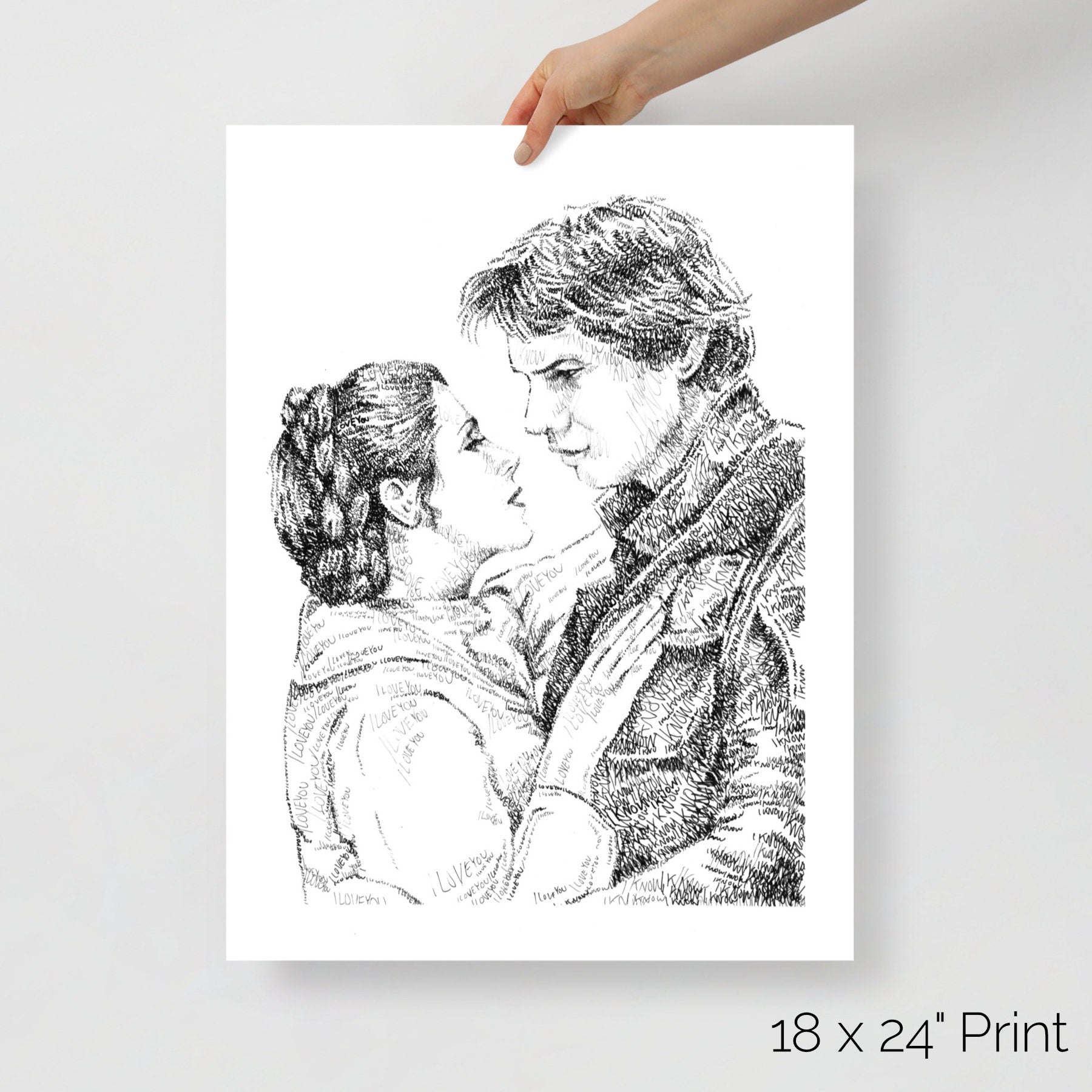 The Princess and Smuggler Word Art Portrait Print