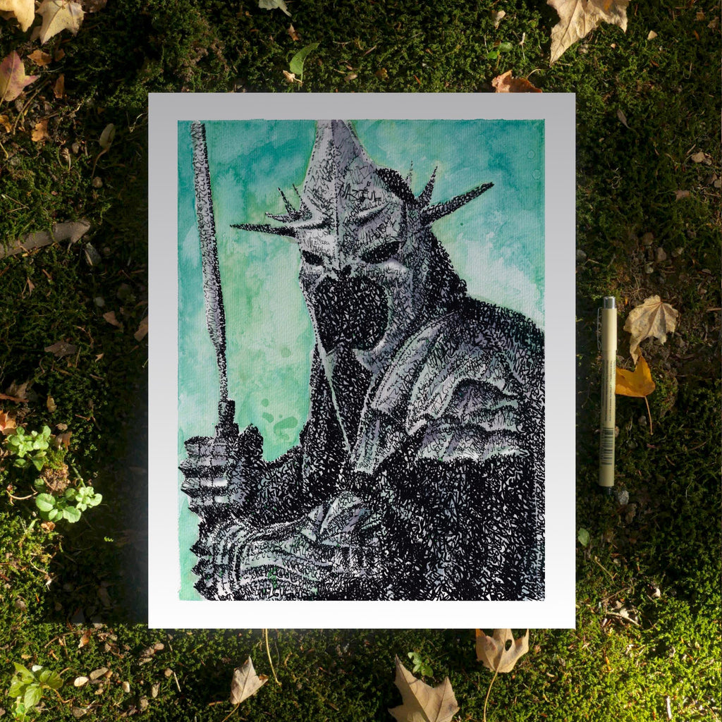 LOTR Watercolor Word Art Portrait Print