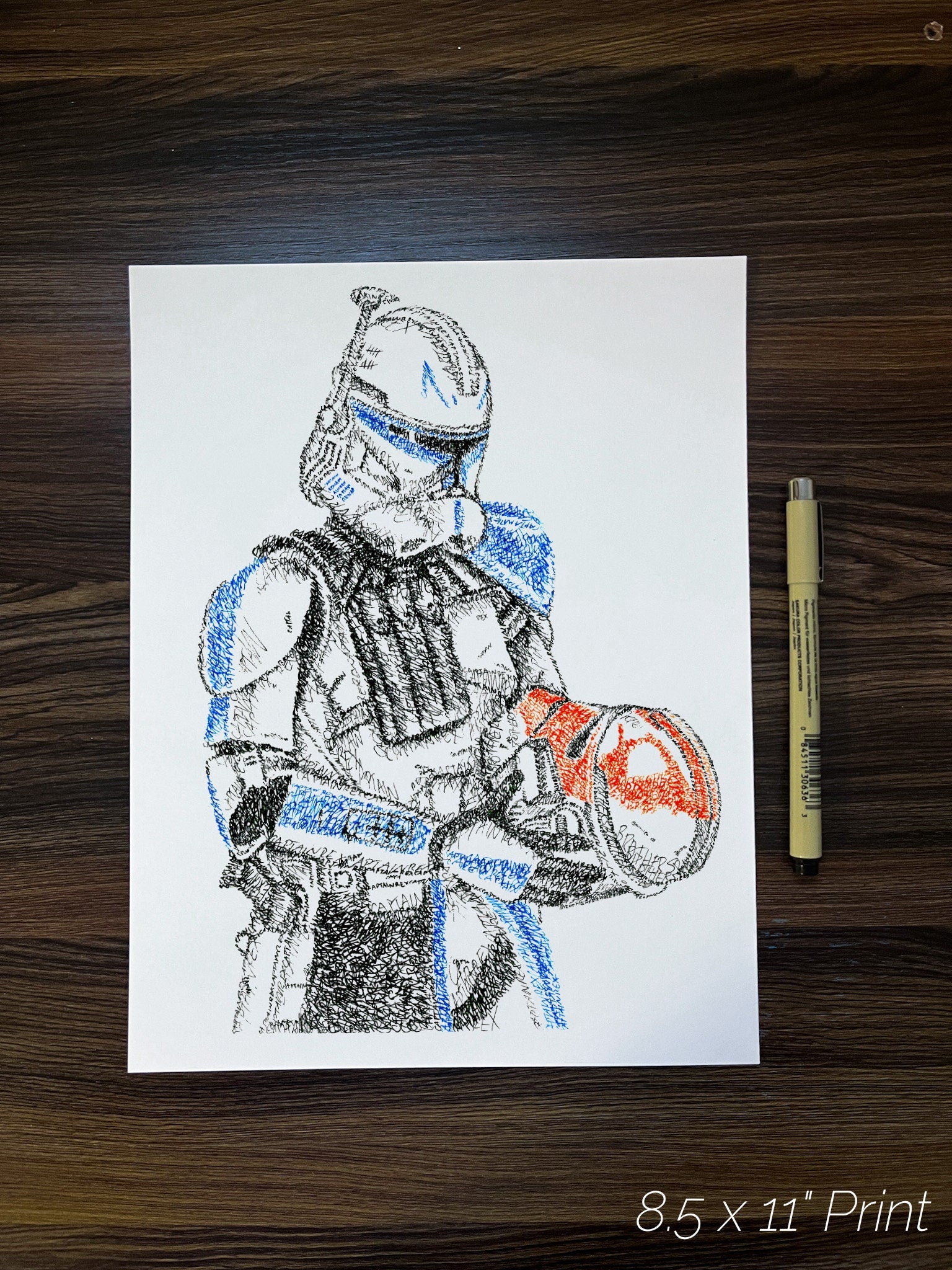 Captain Word Art Portrait Print