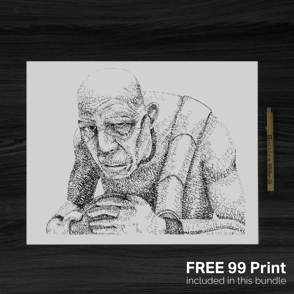 Clone Force Word Art Portrait Prints + FREE 99 Print