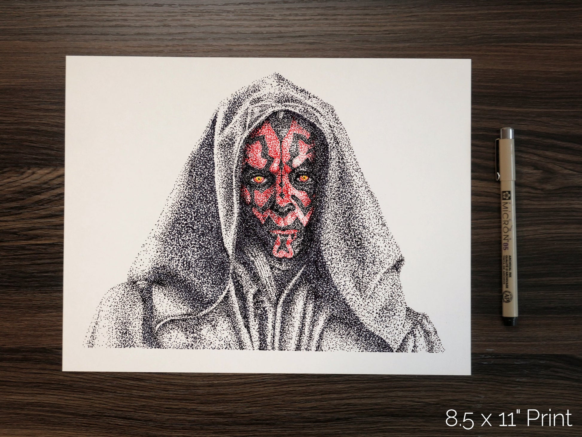 The Phantom Stippled Art Portrait Print