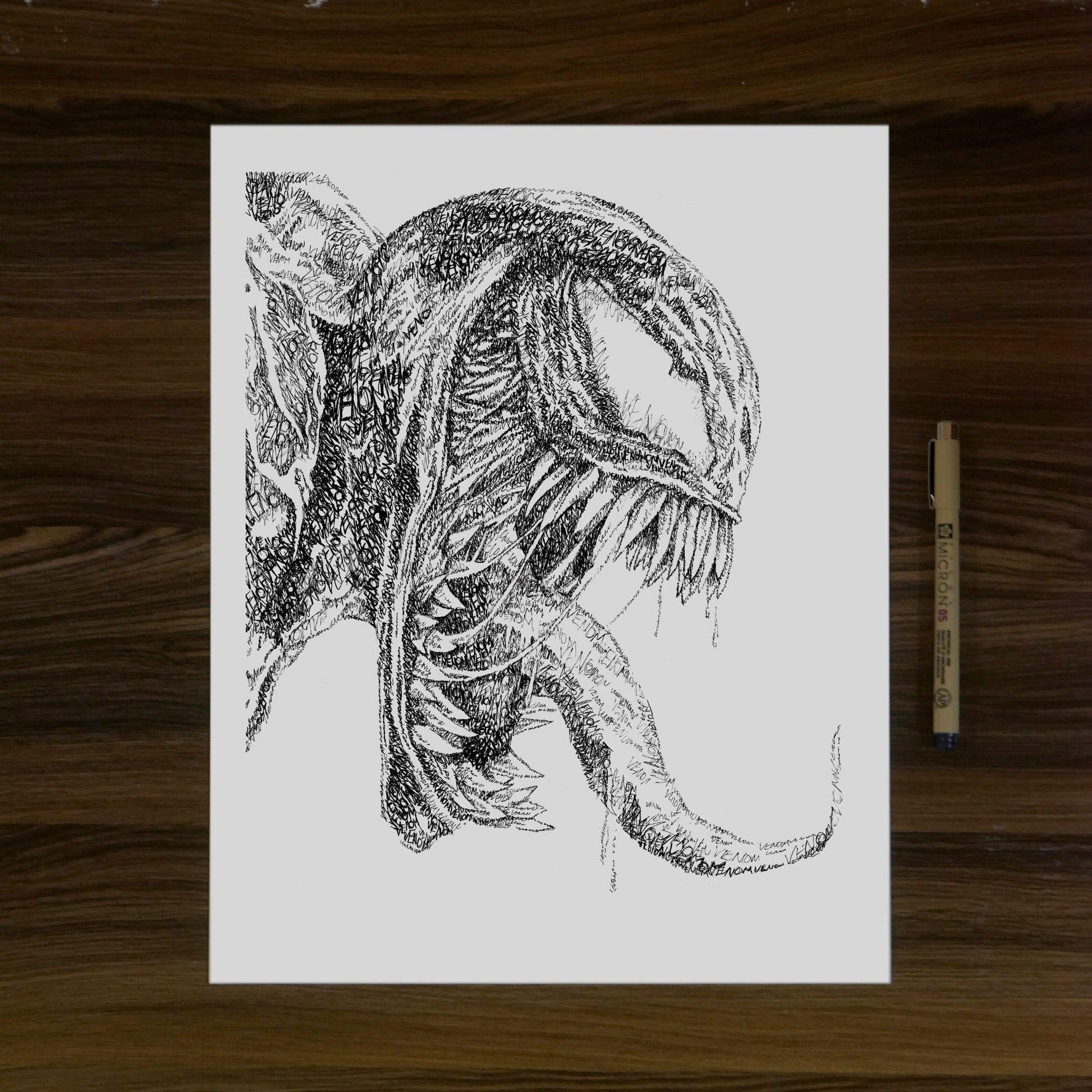 Symbiote Word Art Portrait Print