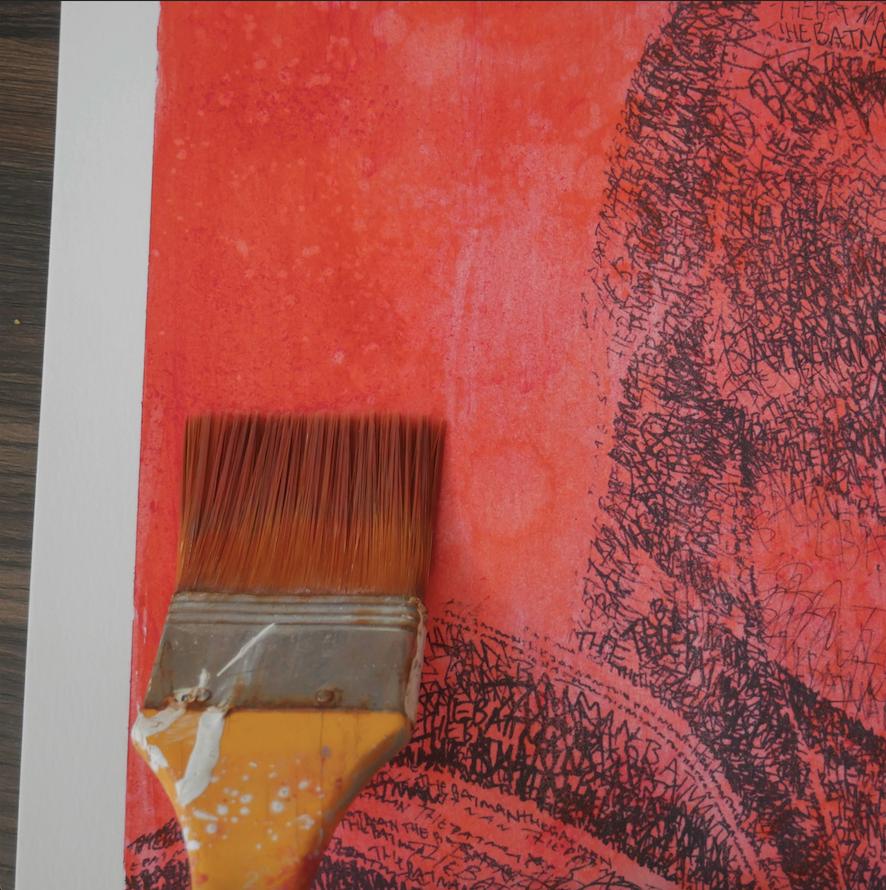 The Bat Limited Edition Word Art Portrait Print - Individually Painted