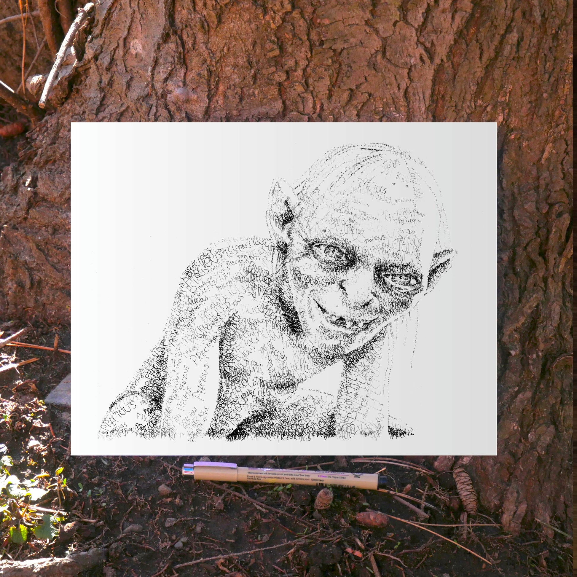 My Precious Word Art Portrait Print