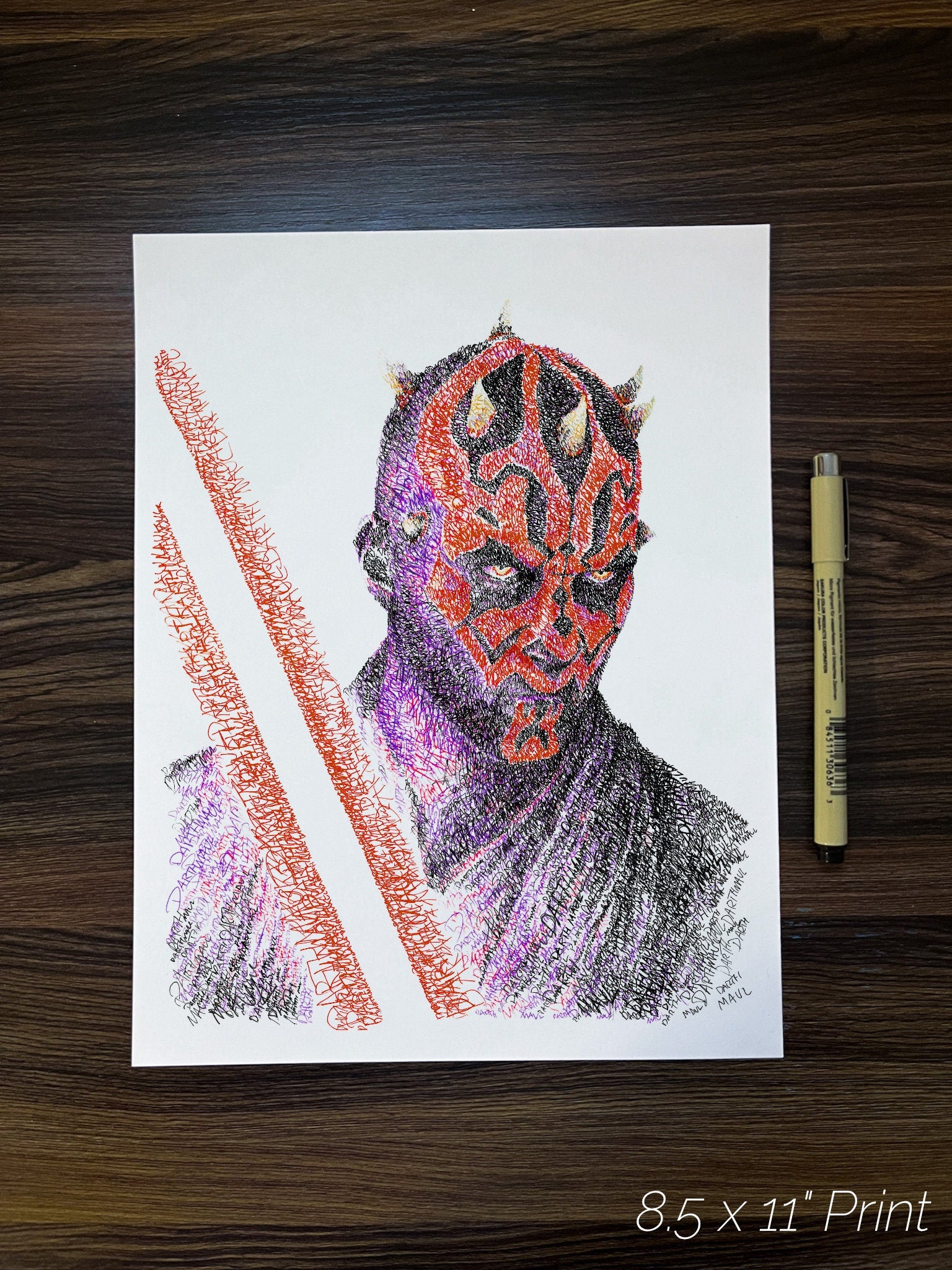 The Phantom Word Art Portrait Print
