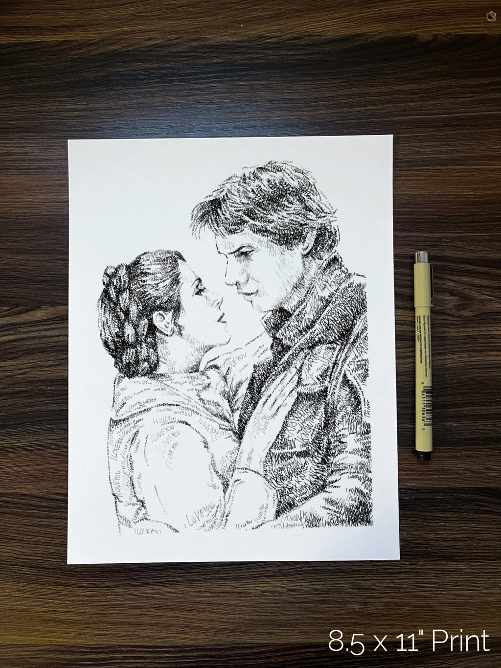 The Princess and Smuggler Word Art Portrait Print