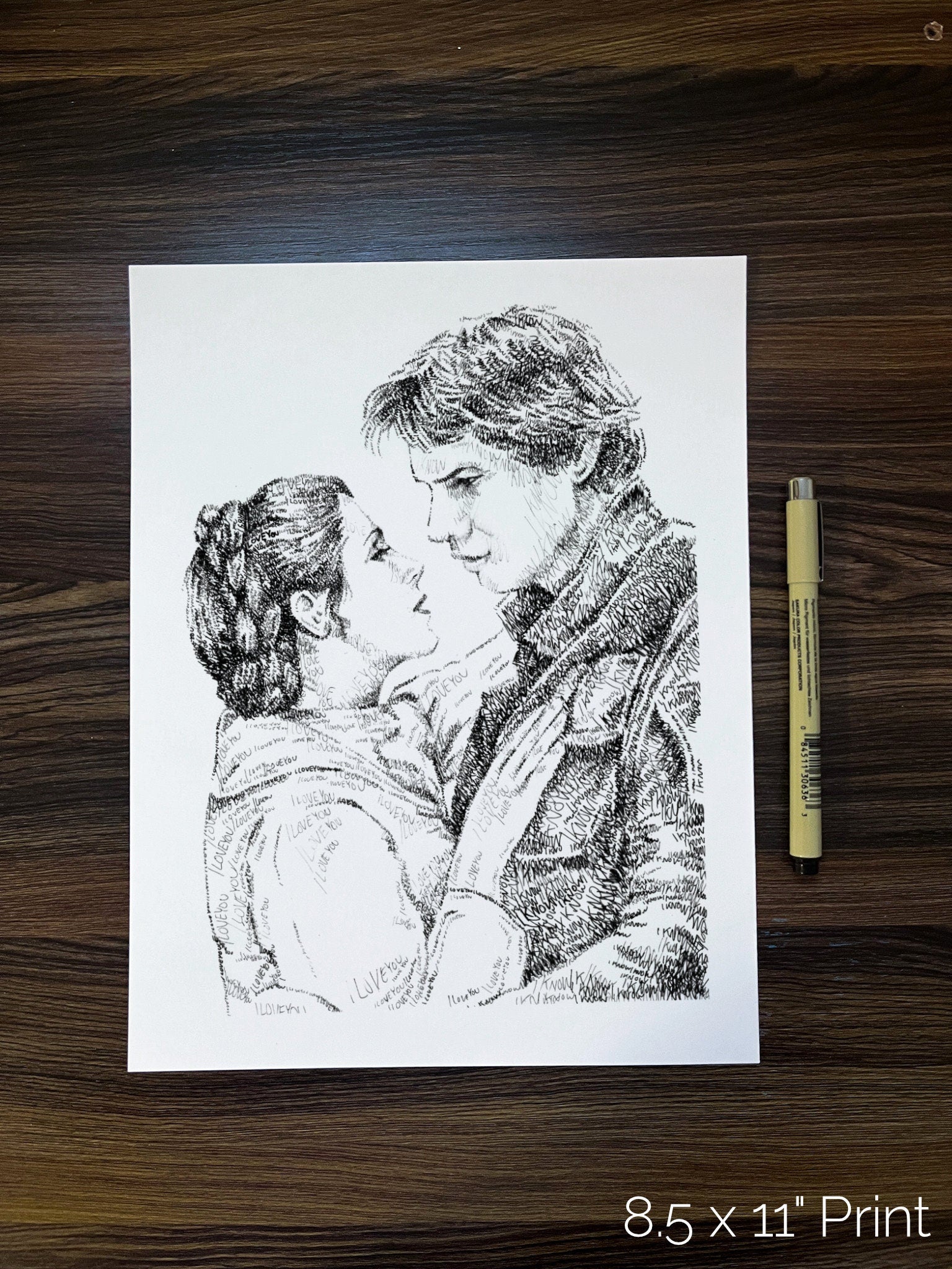 The Princess and Smuggler Word Art Portrait Print