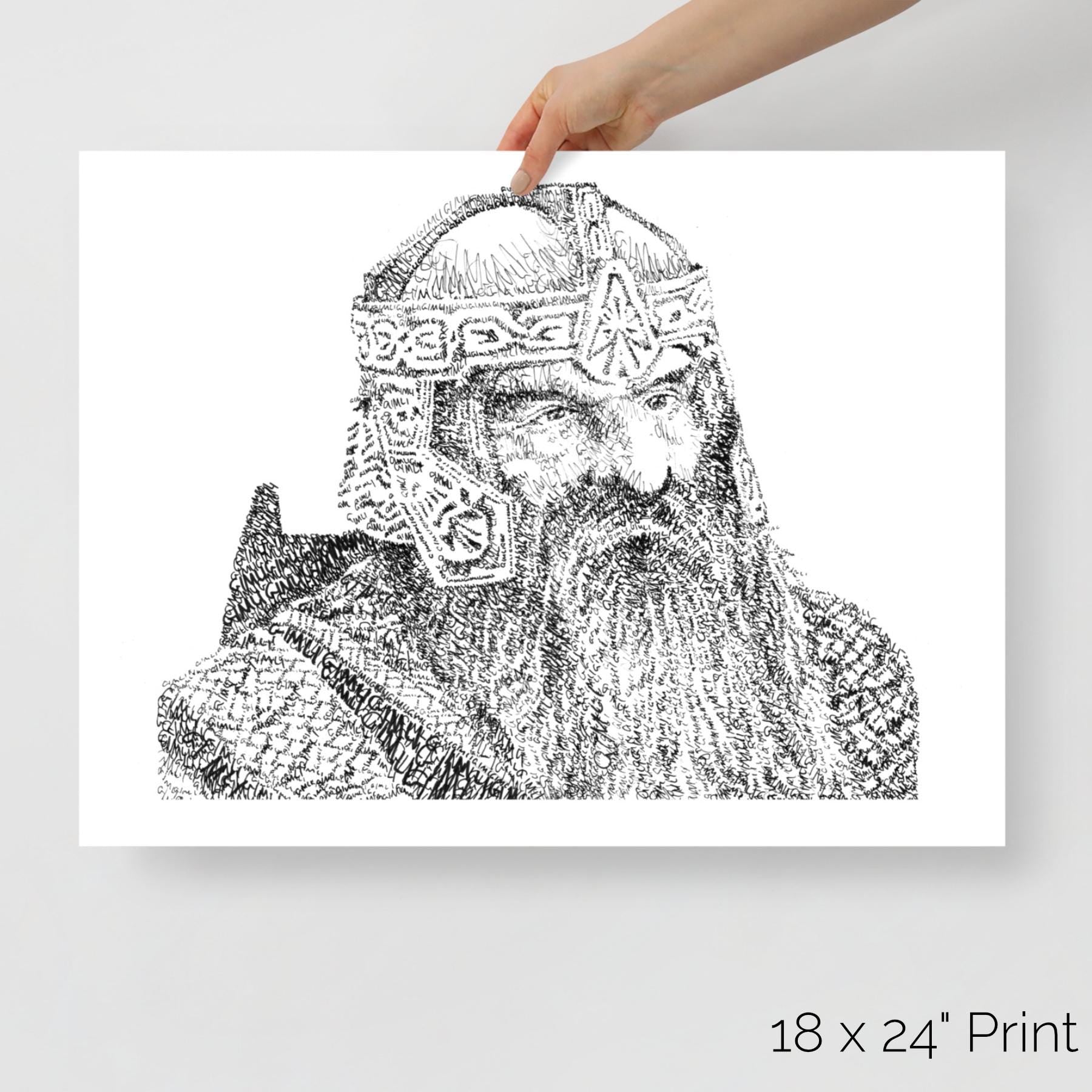 The Dwarf Word Art Portrait Print