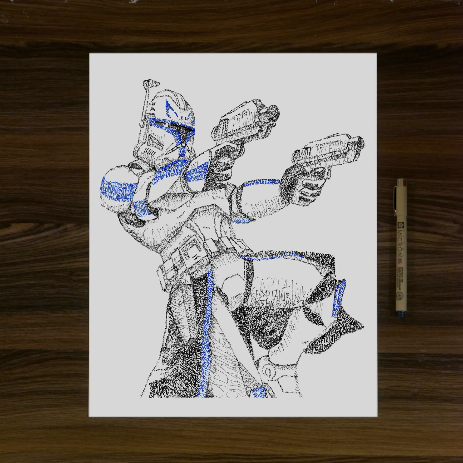 Rex Word Art Portrait Print