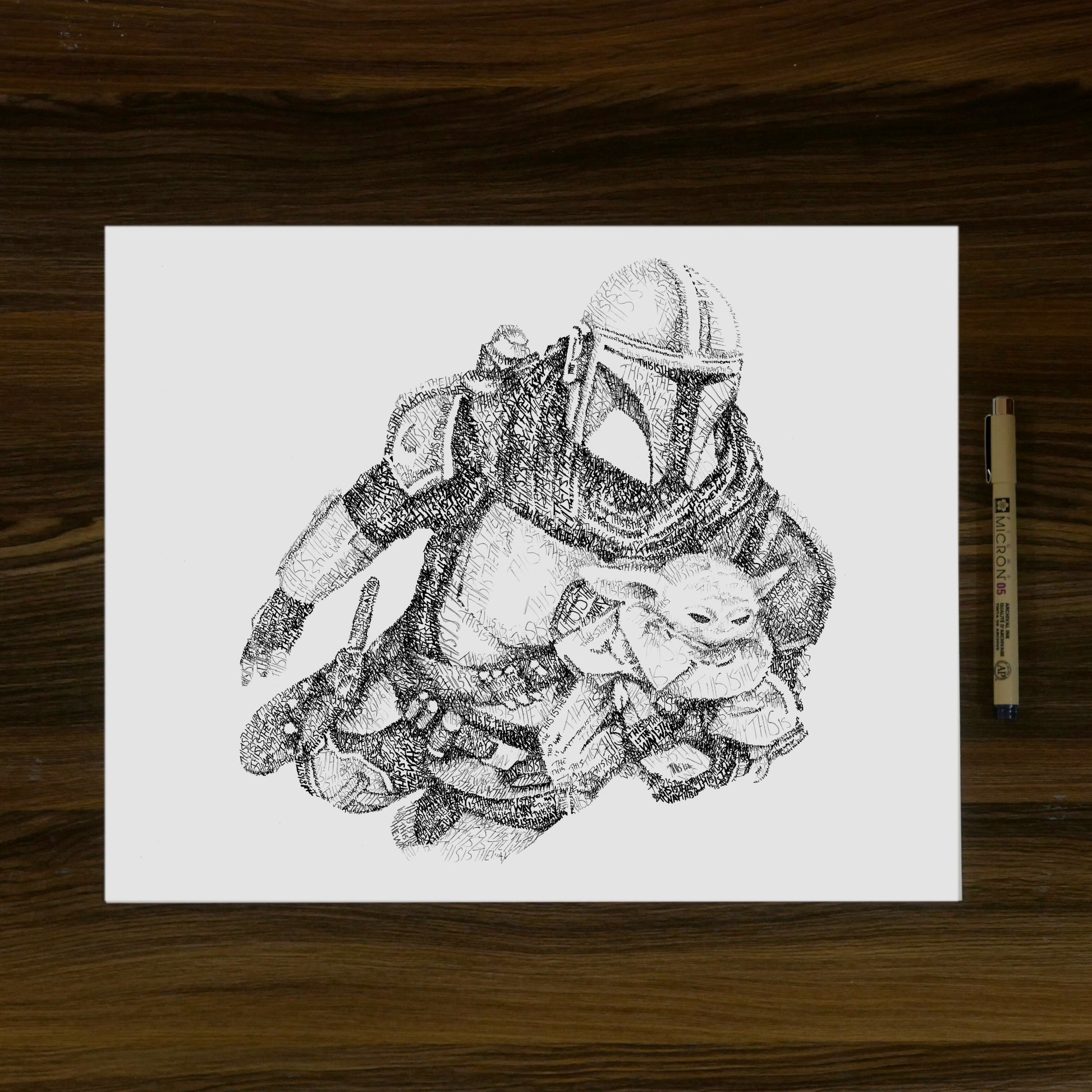 The Bounty Hunter and the Child Word Art Portrait Print
