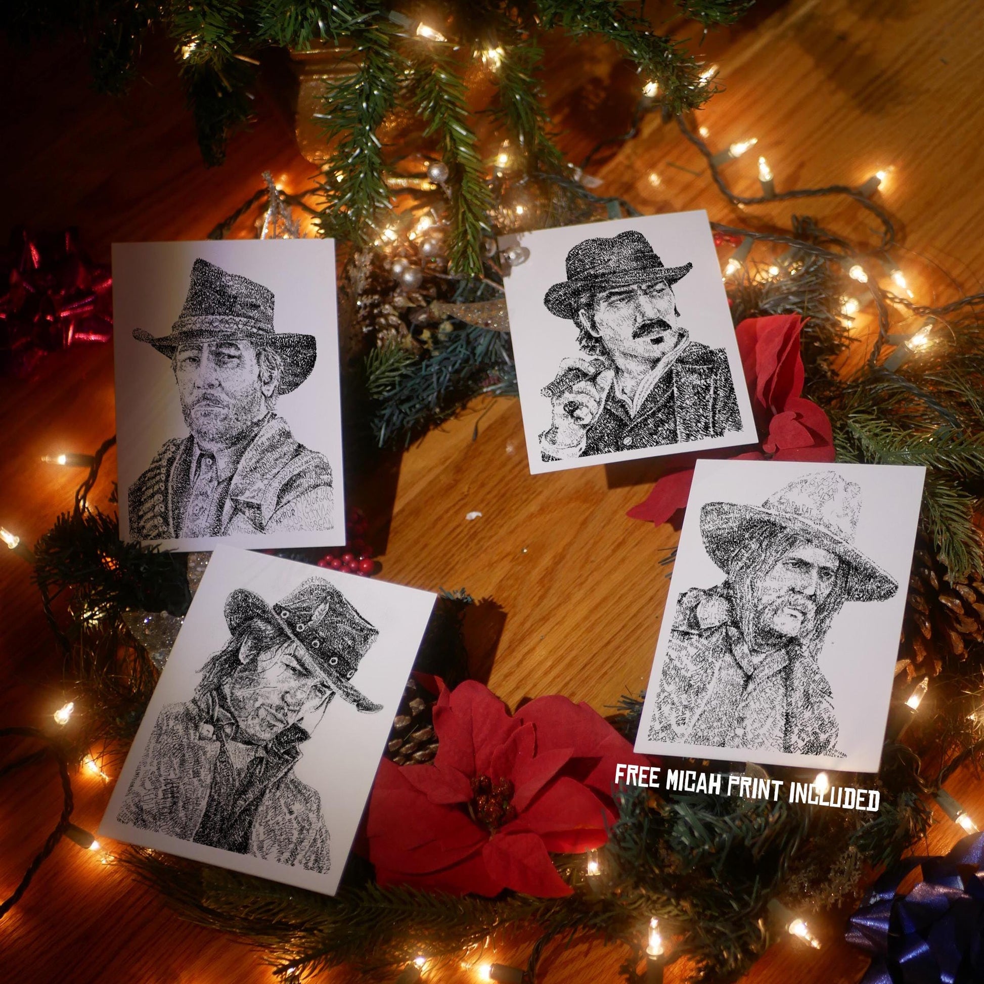 Red Dead Word Art Print Bundle (3 Prints + Free Micah Print)
