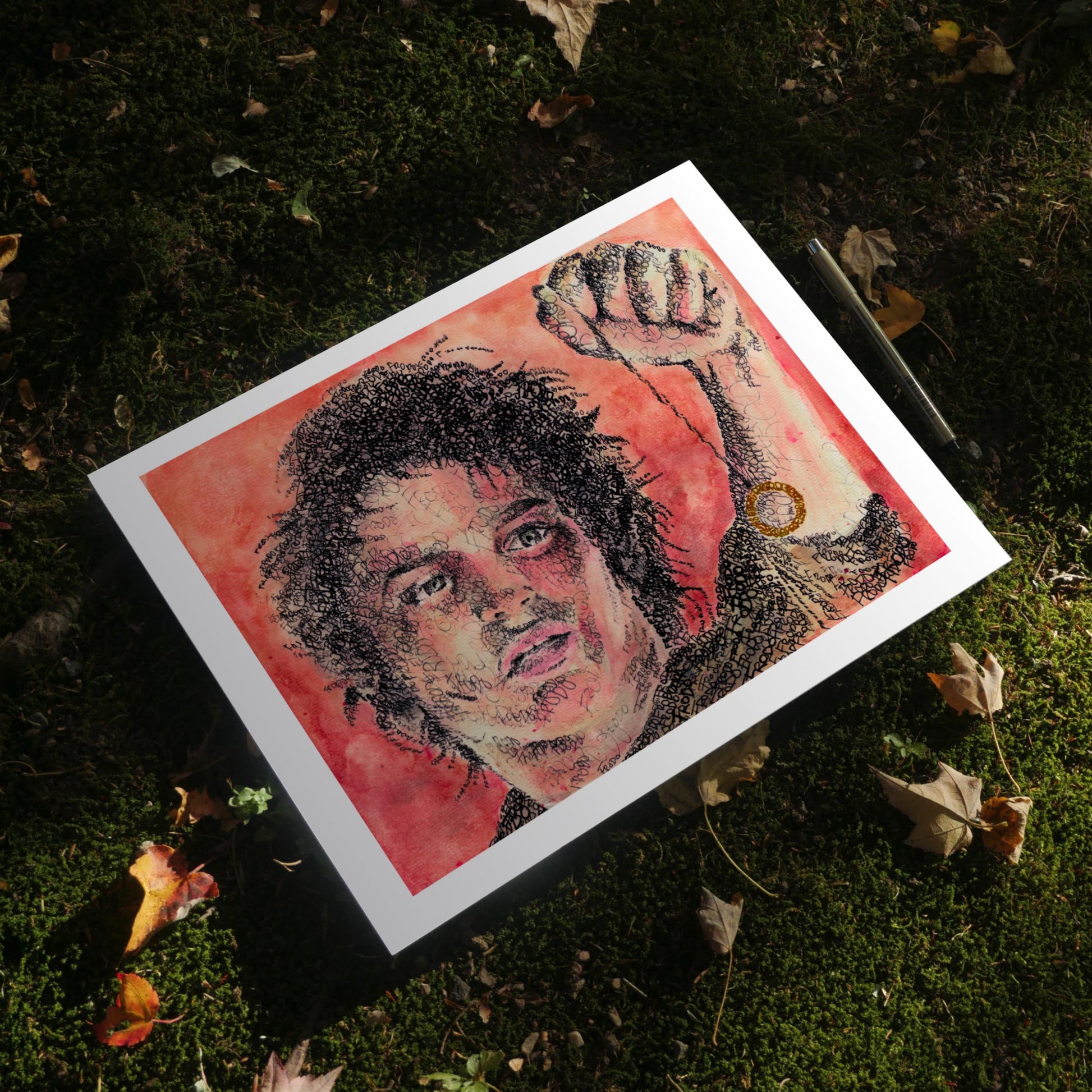 LOTR Watercolor Word Art Portrait Print