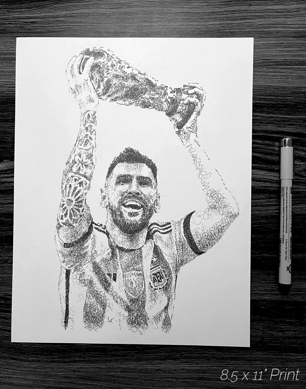 Messi World Cup Championship LIMITED & NUMBERED Word Art Portrait Print