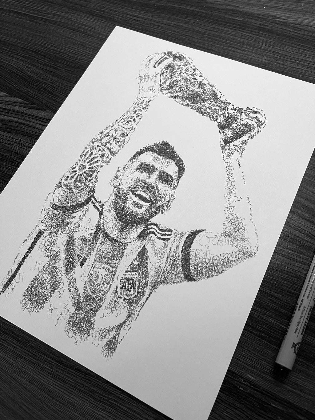 Messi World Cup Championship LIMITED & NUMBERED Word Art Portrait Print